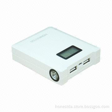 Hot Selling Dual-USB Output Fashionable Wireless 6,600mAh Power Charger with LED Display